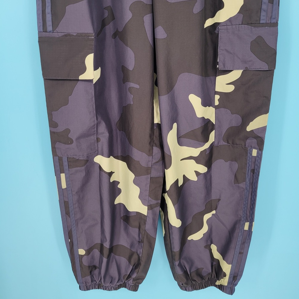 Adidas Camo Cargo Jogger Pants Mens Small blue Camouflage Ripstop Track Pants - Picture 3 of 10